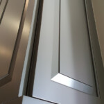 gray cabinet paint finish closeup