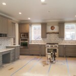 gray cabinets in full kitchen remodel