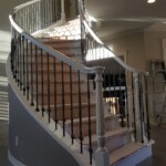 painted white custom handrail