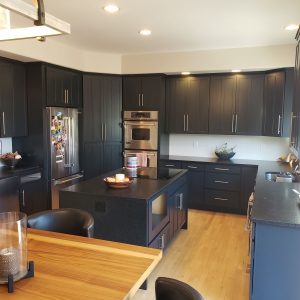 kitchen cabinets in lone tree painted with benjamin moore satin